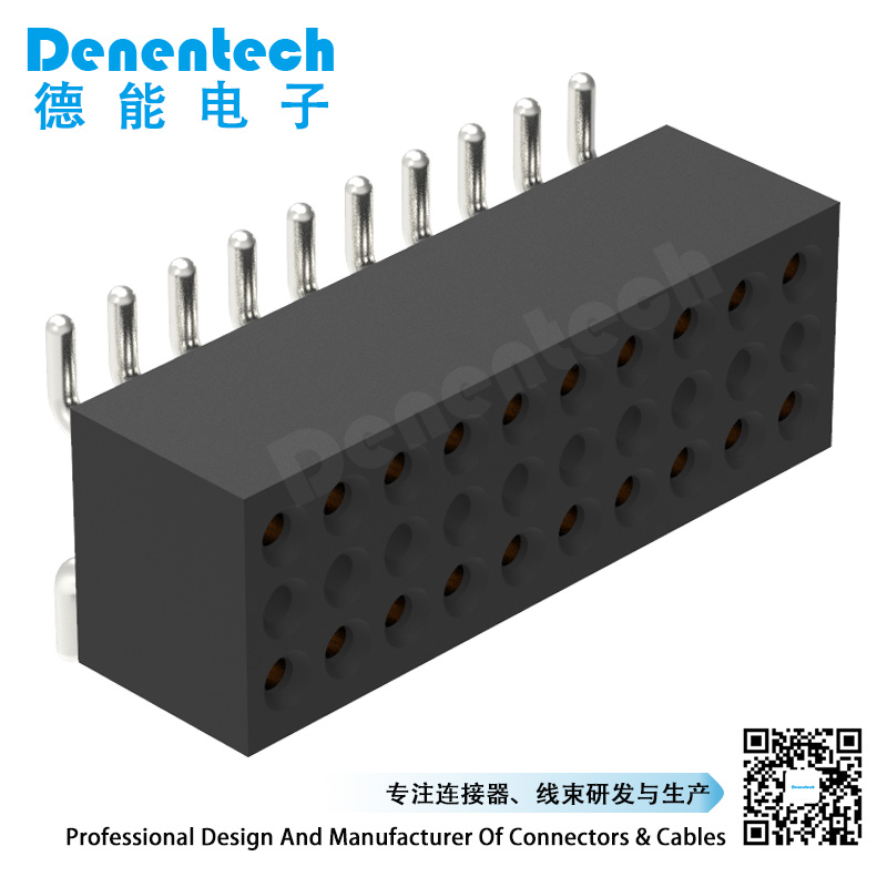 Denentech good quality factory directly 1.27MMx2.54MM machined female header H3.80xW4.52 dual row straight SMT female header